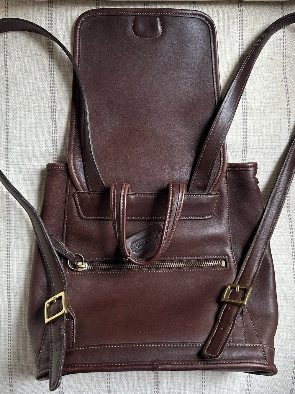 Coach Brown Leather Backpack